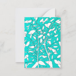 Cartão De Notas Ficus Tree Plant Line Drawing Blue Background