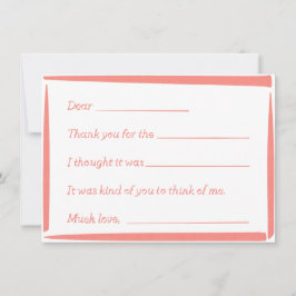 Cartão De Notas Fill-In-The-Blank "Handwritten" Thank You Notes