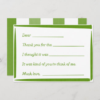 Cartão De Notas Fill-In-The-Blank "Handwritten" Thank You Notes