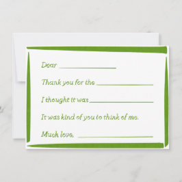 Cartão De Notas Fill-In-The-Blank "Handwritten" Thank You Notes