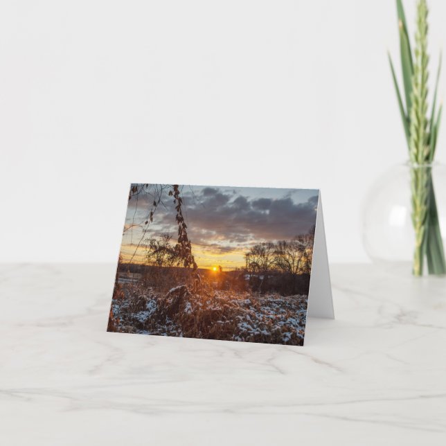 Cartão De Notas First Snow at Dawn (Frente)