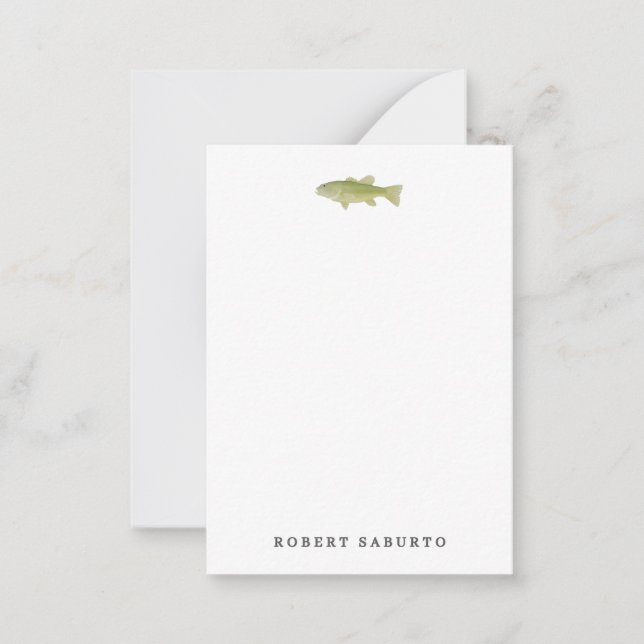 Cartão De Notas Fish Flat Note Card (Frente)