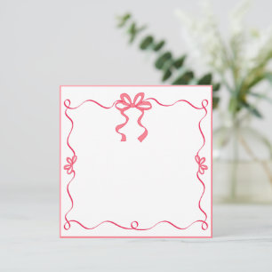 Cartão De Notas Fita Rosa Elegante Eu Agradeço, Presente de Mesa F