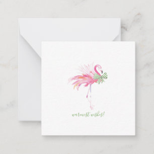 Cartão De Notas Flamingo de Natal, cor-de-rosa tropical