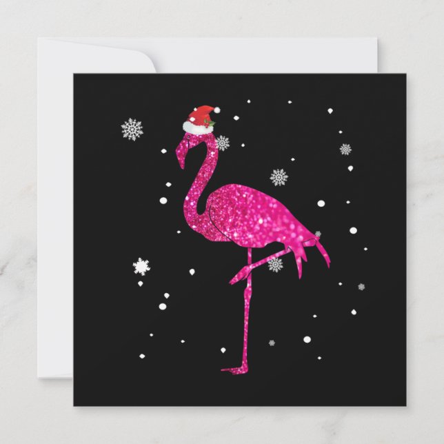 Cartão De Notas Flamingo Essencial de Natal (Frente)