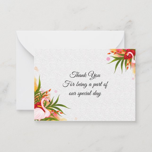 Cartão De Notas Flamingo No Verão (Frente)