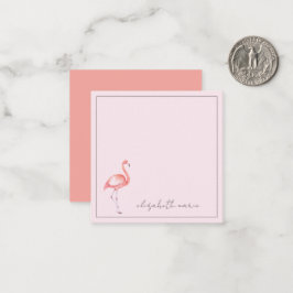 Cartão De Notas Flamingo Rosa Aquarela Personalizado