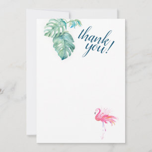 Cartão De Notas Flamingo Rosa Tropical Obrigado