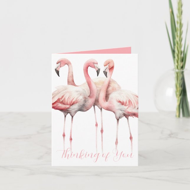 Cartão De Notas Flamingos cor-de-rosa tropical personalizados (Frente)