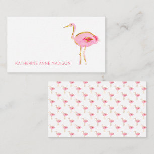 Cartão De Notas Flamingos Dourados e cor-de-rosa tropical
