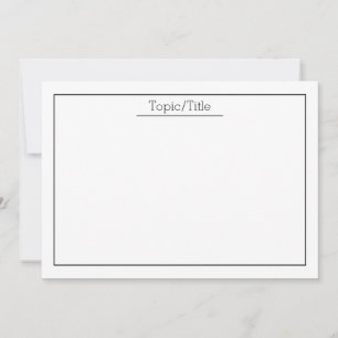 Cartão De Notas Flashcards Simples com Título