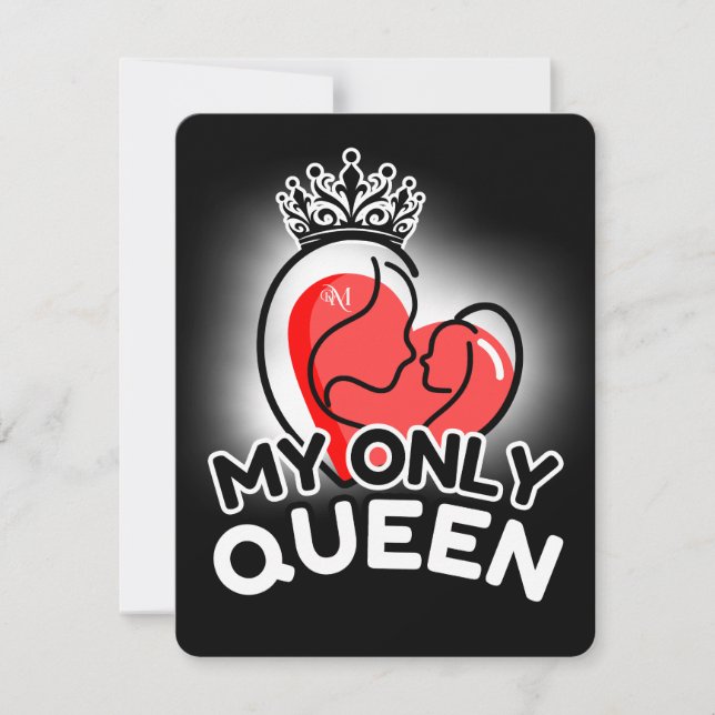Cartão De Notas Flat Note Card : My Only Queen (black) (Frente)