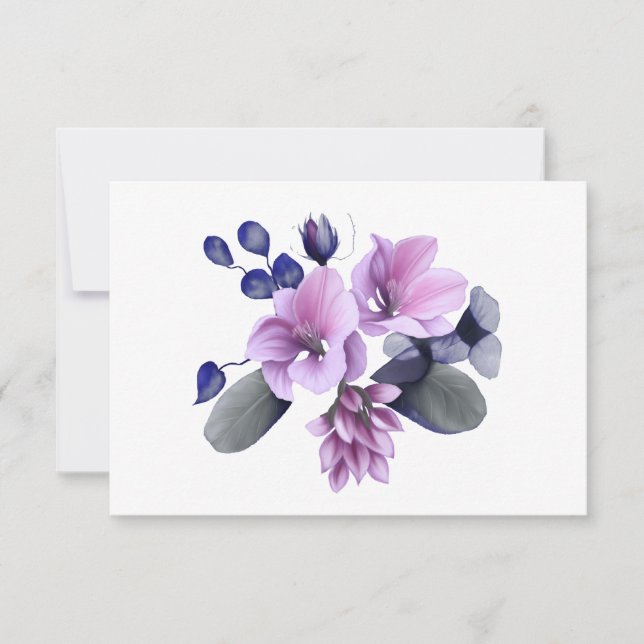 Cartão De Notas Flat Simples de Lavanda Pastel Pastel (Frente)
