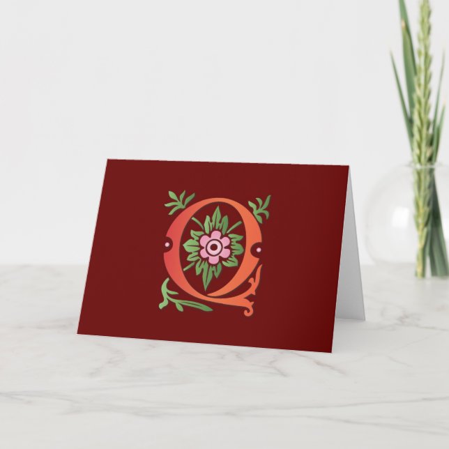 Cartão De Notas Fleur-de-lis Q Monograma (Frente)