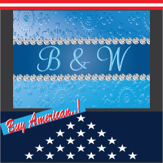 Cartão De Notas Flor Azul Monograma Emboscada