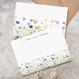 Cartão De Notas Flor de Água Monogramada Floral Silvestre