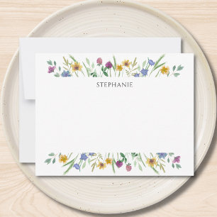 Cartão De Notas Flor de Campo Personalizada