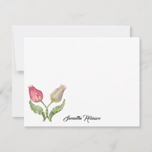 Cartão De Notas Flor de ilustração botânica da safra Tulip