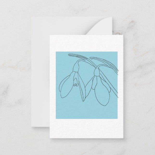 Cartão De Notas Flor de snowdrop personalizada  (Frente)