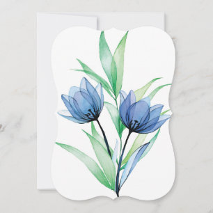 Cartão De Notas Flor de tulipa azul