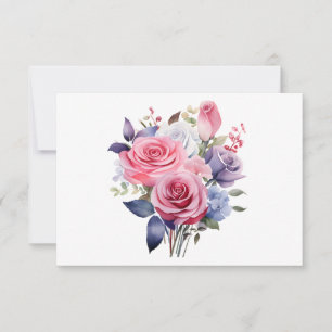 Cartão De Notas Flor Floral Simples de Aquarela Elegante