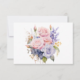 Cartão De Notas Flor Floral Simples de Aquarela Elegante