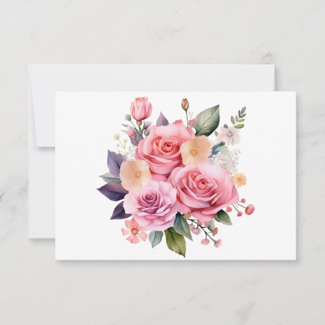 Cartão De Notas Flor Floral Simples Moderno de Aquarela (Frente)