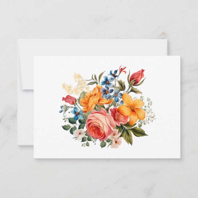 Cartão De Notas Flor Floral Simples Moderno de Aquarela (Frente)