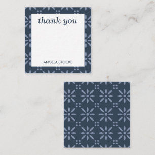 Cartão De Notas Flor Personalizada Azul Flor Retro