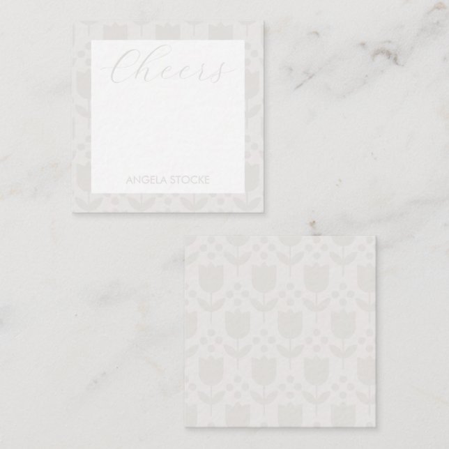 Cartão De Notas Flor Personalizada Retro (Frente/Verso)