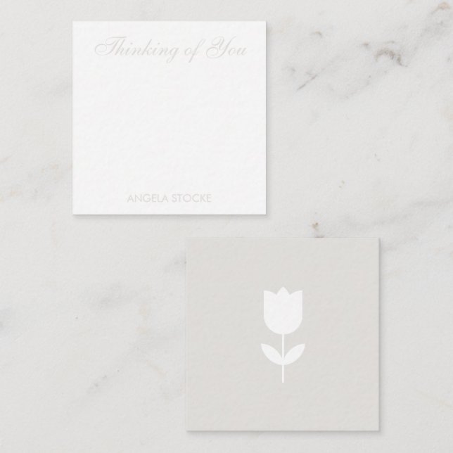 Cartão De Notas Flor Personalizada Retro (Frente/Verso)