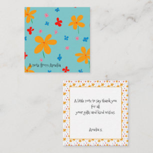 Cartão De Notas Flor Personalizado em Cubo