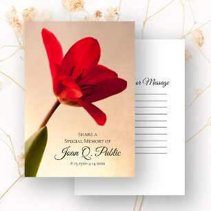 Cartão De Notas Flor Red Primavera Tulip Compartilha um Funeral de