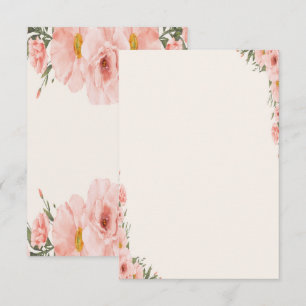 Cartão De Notas Flor rosa com aquarela macia