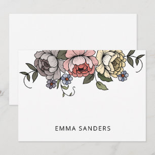 Cartão De Notas Florais Botânicos Elegantes Personalizados