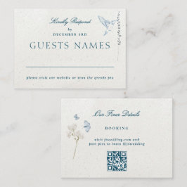 Cartão De Notas Florais Clássicos de inverno CÓDIGO QR RSVP