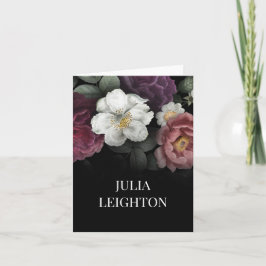 Cartão De Notas Florais escuros