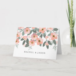 Cartão De Notas Floral Blush Watercolor Personalized Stationery