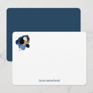 Cartão De Notas Floral costeira azul Japandi para todas as ocasiõe