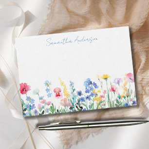 Cartão De Notas Floral de Flor Selvagem Personalizado