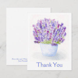 Cartão De Notas Floral de Lavanda de aquarela com pintura manual