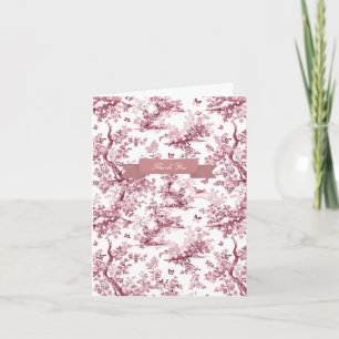 Cartão De Notas Floral de Toalha Rosa-de-Jardim-Borboleta