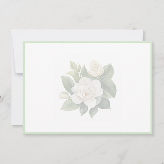 Cartão De Notas Floral Flat Note Card (Frente)