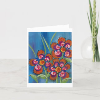 Cartão De Notas Floral Folk Art Notecard