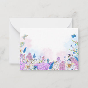Cartão De Notas Floral fresco florescente no verão