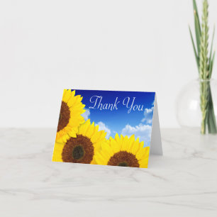 Cartão de Notas Floral Girassol Amarelo Obrigado A
