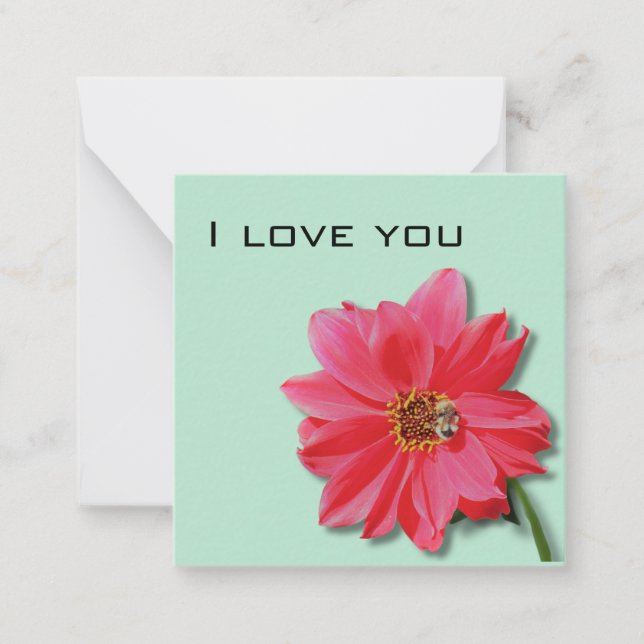 Cartão De Notas Floral I Love You Card (Frente)