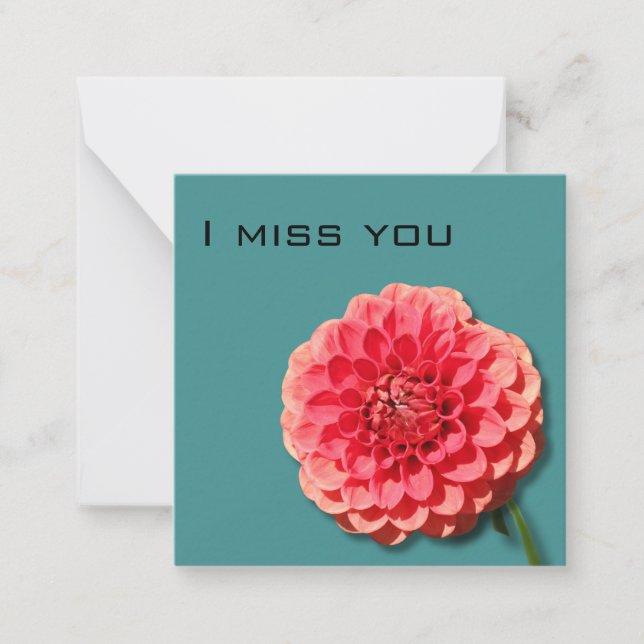 Cartão De Notas Floral I Miss You Card (Frente)
