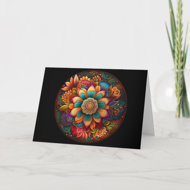 Cartão De Notas Floral Mandalas (Frente)