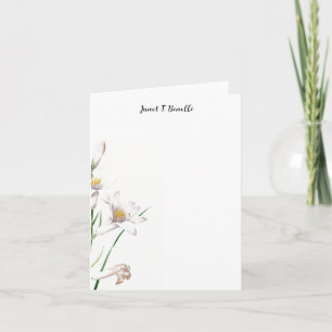 Cartão De Notas Floral para caligrafia profissional elegante